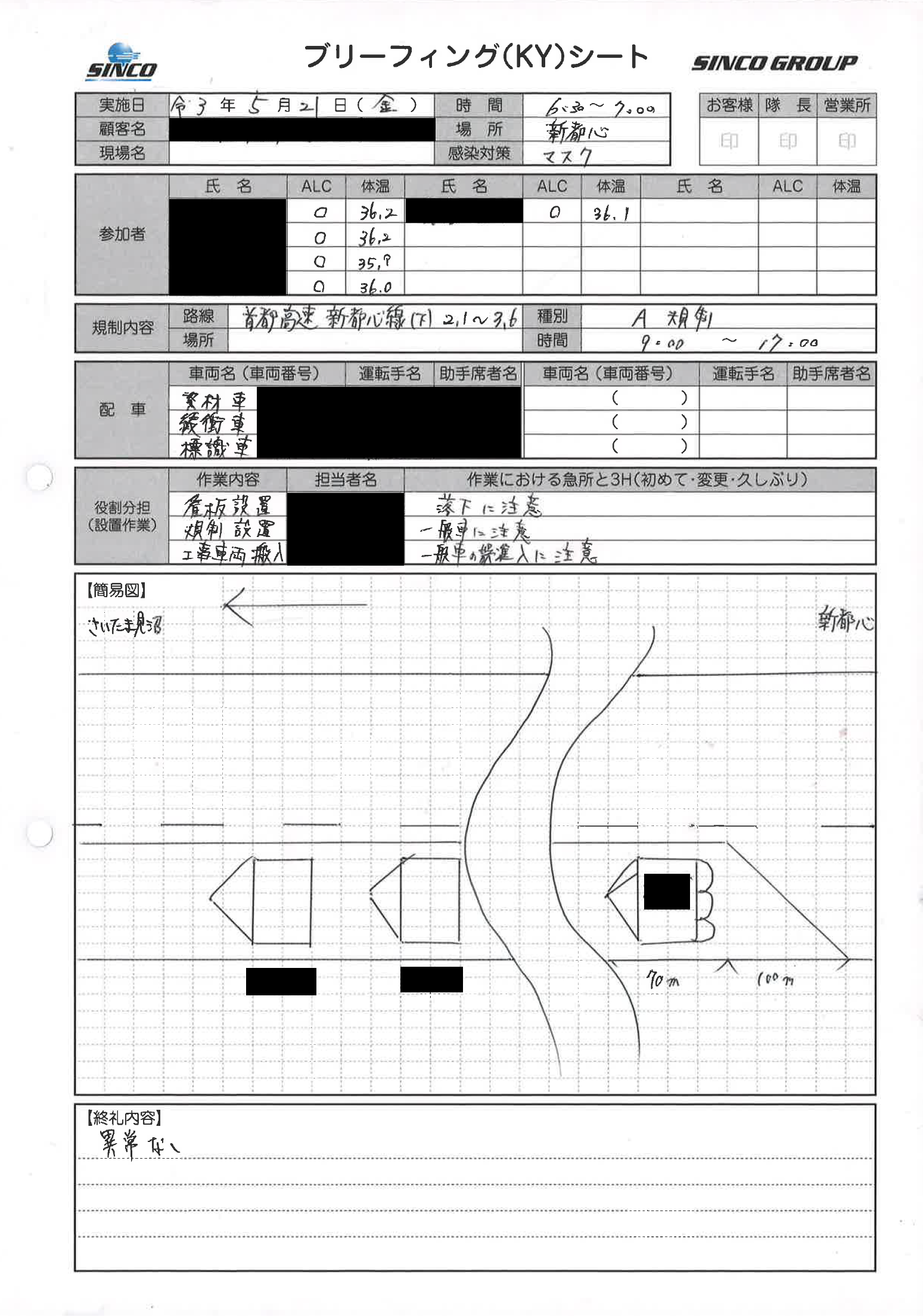 首都高速道路 さいたま新都心線 下り左a規制 埼玉営業所 シンコーハイウェイサービス