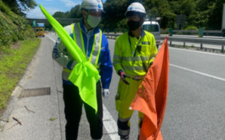 専務パトロール 中央自動車道 走行車線規制（甲府営業所）