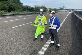 所長パトロール 新東名高速 追越車線規制(札幌営業所)