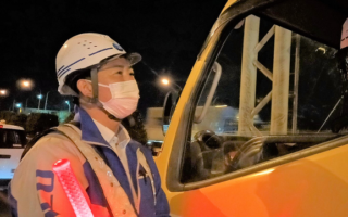 所長パトロール 東名高速道路 上り線 二車線規制 (御殿場営業所)