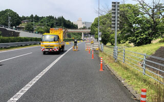 所長パトロール 新空港道下り線車線規制（千葉営業所）