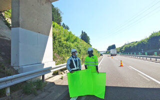 所長パトロール 中央自動車道下り線車線規制（松本営業所）