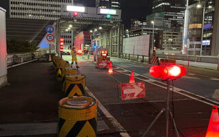 安全パトロール 首都高速道路八重洲線北行き左F規制（加平営業所）