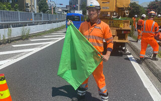 所長パトロール 中央自動車道ICランプ規制（八王子維持営業所）