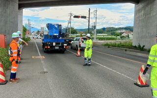 支社長パトロール 県道25号線片側交互通行規制（太田桐生営業所）