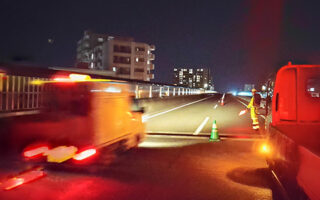 支社長パトロール 札樽自動車道下り線追越車線規制（札幌営業所）