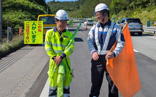 支社長パトロール 道央自動車道　北路線上り線車線規制（江別営業所）