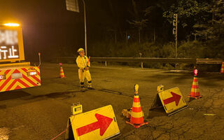 役員パトロール 東富士五湖道路上下線通行止め規制（大月営業所）