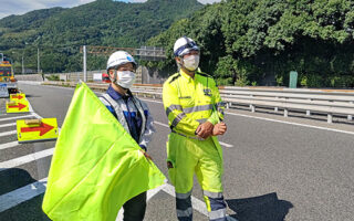 所長パトロール 東名高速道路下り線右ルート閉鎖（御殿場営業所）