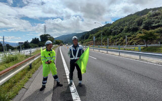 所長パトロール 中央自動車道上り線走行車線規制（松本営業所）