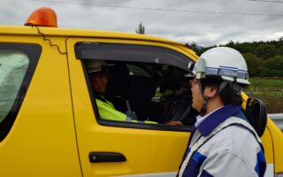 営業所パトロール 中央自動車道下り線走行車線規制（松本営業所）