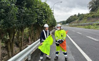 営業所パトロール 中央道下り線路肩規制（八王子多摩営業所）