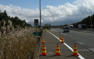 所長パトロール 中央自動車道下り線ランプ規制（大月営業所）