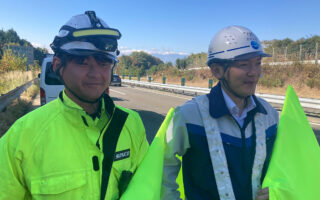 安全パトロール 中央自動車道下り線車線規制（甲府営業所）